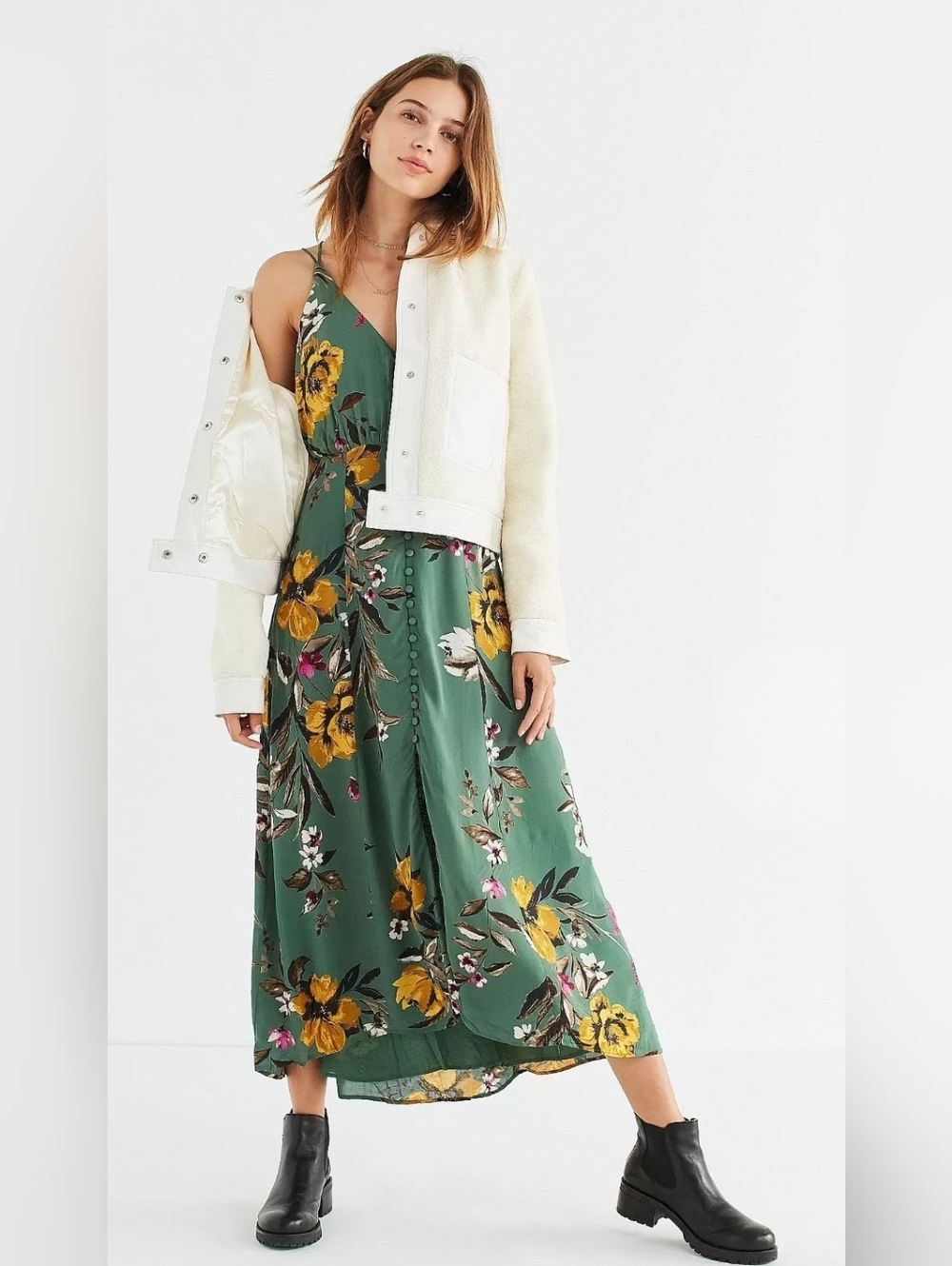Urban Outfitters Lady Lava Green Floral Covered Button-Down Midi
Dress Size 0 - Picture 5 of 14